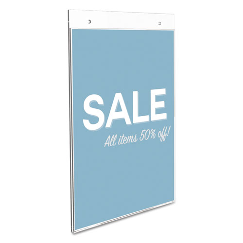 Image of Classic Image Wall-Mount Sign Holder, Portrait, 8.5 x 11, Clear