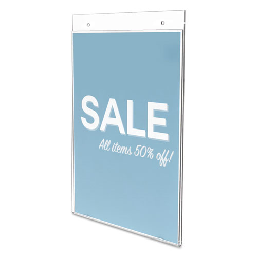 Classic Image Wall-Mount Sign Holder, Portrait, 8 1/2 x 11, Clear