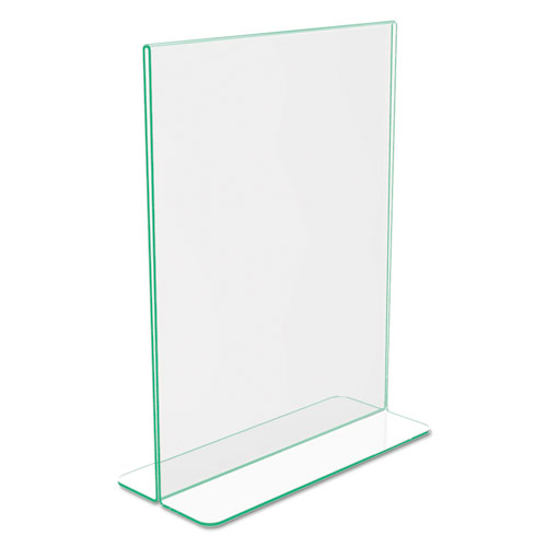 Image of Deflecto® Superior Image Premium Green Edge Sign Holders, 8.5 X 11 Insert, Clear/Green