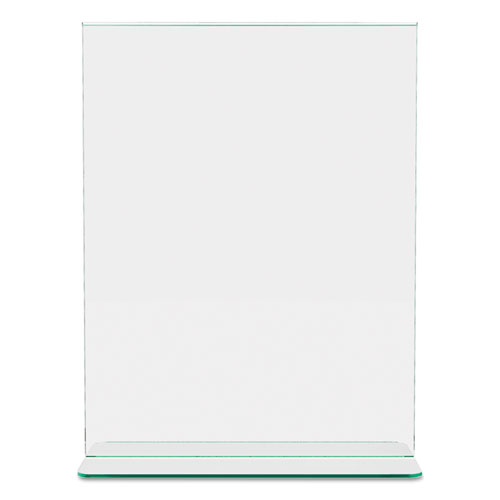 Superior Image Premium Green Edge Sign Holders, 8.5 x 11 Insert, Clear/Green