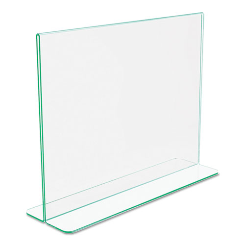 Image of Deflecto® Superior Image Premium Green Edge Sign Holders, 11 X 8.5 Insert, Clear/Green