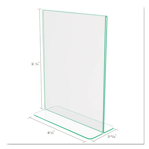 Image of Deflecto® Superior Image Premium Green Edge Sign Holders, 8.5 X 11 Insert, Clear/Green