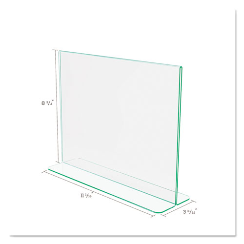 Superior Image Premium Green Edge Sign Holders, 11 x 8 1/2 Insert, Clear/Green