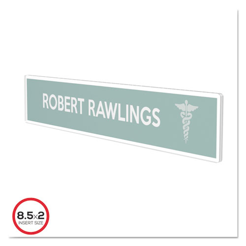 Image of Superior Image Cubicle Nameplate Sign Holder, 8.5 x 2 Insert, Clear