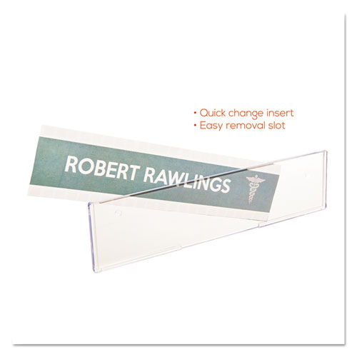 Image of Deflecto® Superior Image Cubicle Nameplate Sign Holder, 8.5 X 2 Insert, Clear