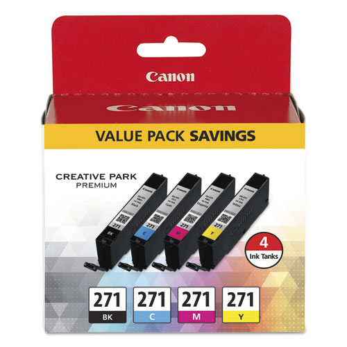 Canon® 0390C005 (Cli-271) Ink, Black/Cyan/Magenta/Yellow