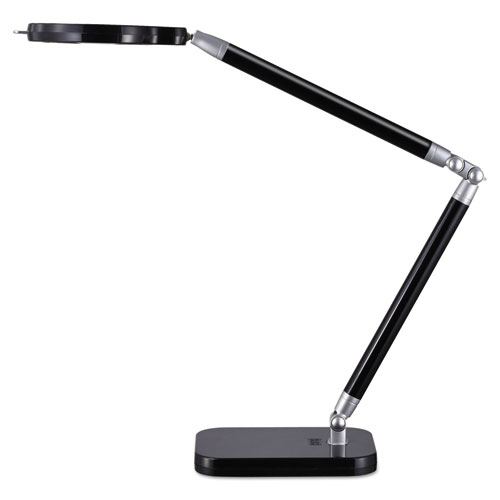 PureOptics Summit Zoom Ultra Reach Magnifier LED Desk Light, 2 Prong, 29" High, Black