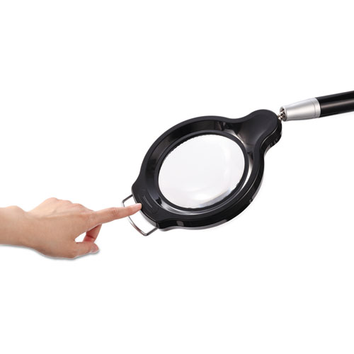 Image of Black+Decker Pureoptics Summit Zoom Ultra Reach Magnifier Led Desk Light, 2 Prong, 29" High, Black