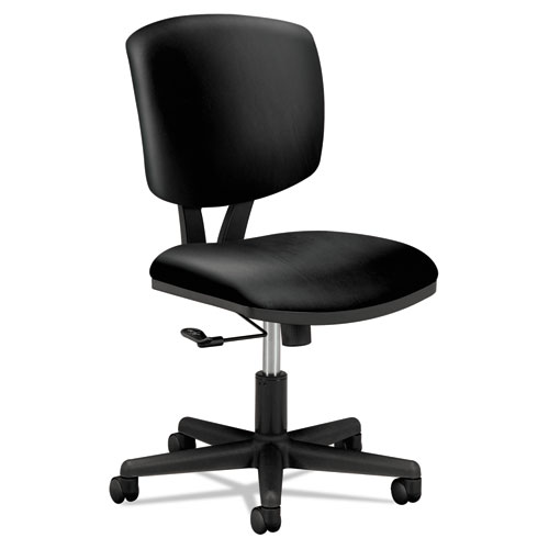 Volt Series Leather Task Chair, Supports Up to 250 lb, 18" to 22.25" Seat Height, Black