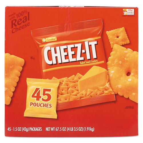 Image of Cheez-it Crackers, Original, 1.5 oz Pack, 45 Packs/Carton