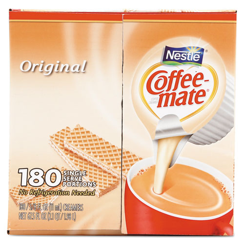 Liquid Coffee Creamer, Original, 0.38 oz Mini Cups, 180/Carton