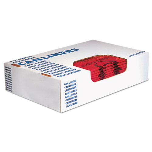 Healthcare Biohazard Printed Can Liners, 10 gal, 1.3 mil, 24" x 23", Red, 500/Carton
