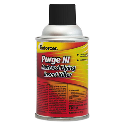 Purge III Metered Flying Insect Killer, 6.4 oz Aerosol, Fresh Scent, 12/Carton