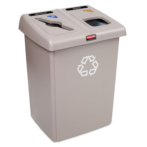 Glutton Recycling Station, Two-Stream, 46 Gal, Beige