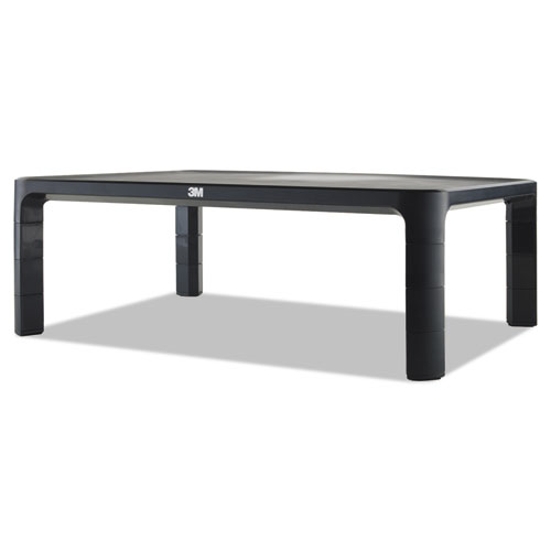 Adjustable Monitor Stand, 16 x 12 x 1 3/4 to 5 1/2, Black | by Plexsupply