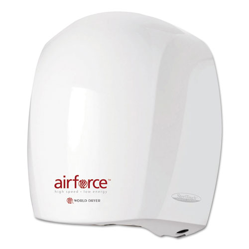WORLD DRYER® Airforce Hand Dryer, Aluminum, White