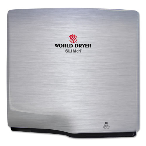 WORLD DRYER® SLIMdri Hand Dryer, Stainless Steel, Brushed