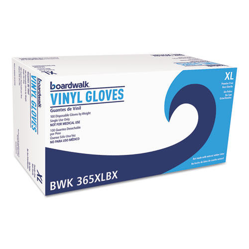 General Purpose Vinyl Gloves, Powder/Latex-Free, 2 3/5mil, X-Large, Clear,100/BX | by Plexsupply
