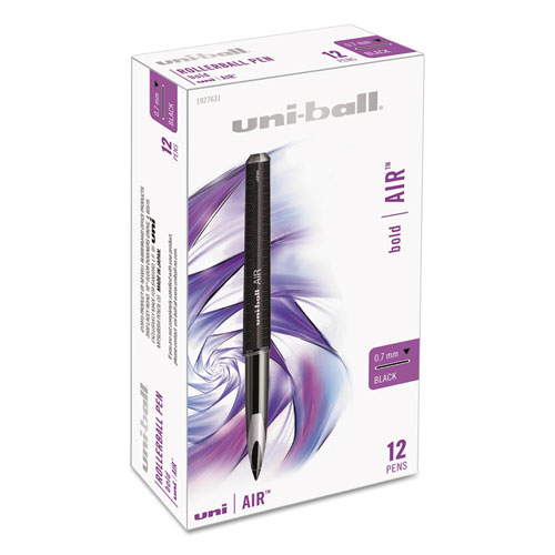 AIR Porous Rollerball Pen, Medium 0.7mm, Black Ink/Barrel, Dozen