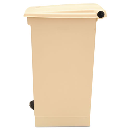 Image of Indoor Utility Step-On Waste Container, 12 gal, Plastic, Beige
