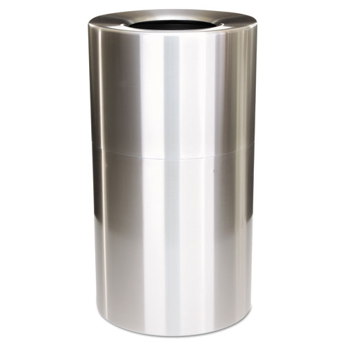 Rubbermaid® Commercial Atrium Aluminum Container with Liner, 35 gal, Aluminum, Satin Aluminum