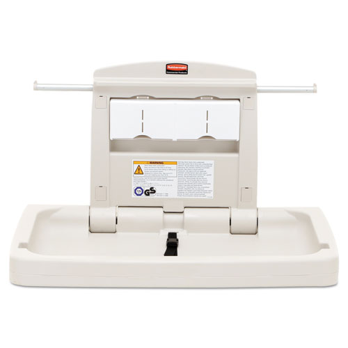 Image of Rubbermaid® Commercial Sturdy Station 2 Baby Changing Table, 33.5 X 21.5, Platinum