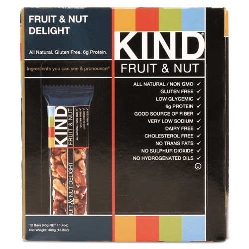 Fruit and Nut Bars, Fruit and Nut Delight, 1.4 oz, 12/Box