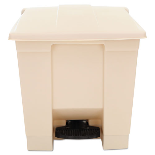 Rubbermaid® Commercial Indoor Utility Step-On Waste Container, 12 gal, Plastic, Beige