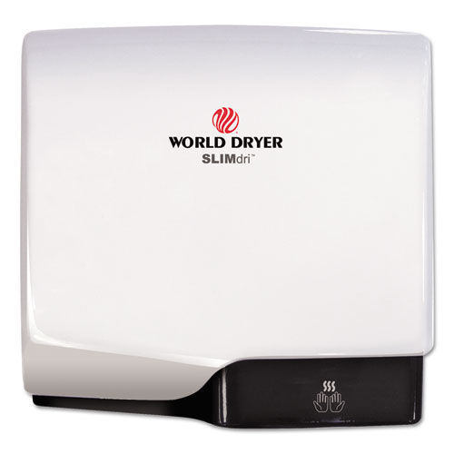 WORLD DRYER® SLIMdri Hand Dryer, Aluminum, White