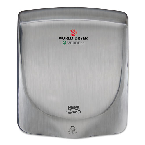 WORLD DRYER® VERDEdri Hand Dryer, Aluminum, White