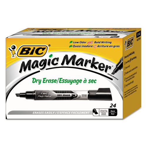 Bic Intensity Pocket-Style Advanced Dry Erase Marker, Medium Bullet Tip, Assorted, Dozen