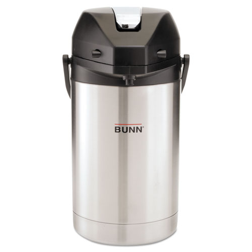 Image of Bunn® 2.5 Liter Lever Action Airpot, Stainless Steel/Black
