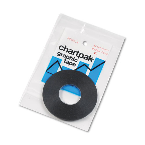 Graphic Chart Tapes, 0.06" x 54 ft, Matte Black | by Plexsupply