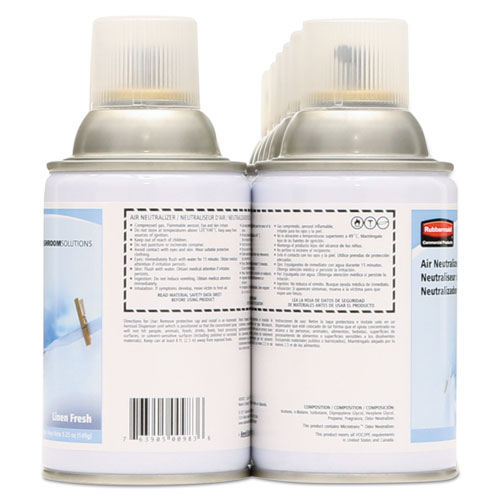 Image of Rubbermaid® Commercial Tc Standard Aerosol Refill, Linen Fresh, 6 Oz Aerosol Spray, 12/Carton