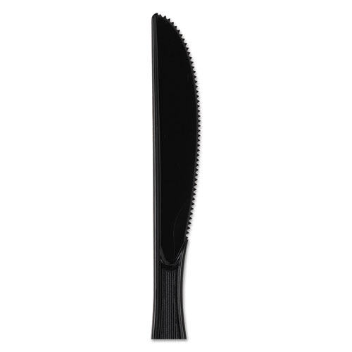 Image of Plastic Cutlery, Heavy Mediumweight Knives, Black, 1,000/Carton