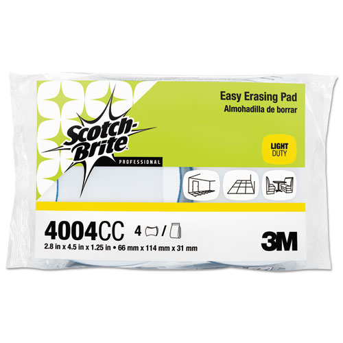 Scotch-Brite™ Professional Easy Erasing Pad 4004, 2.8 X 4.5 X 1.2, Blue/White, 12/Carton