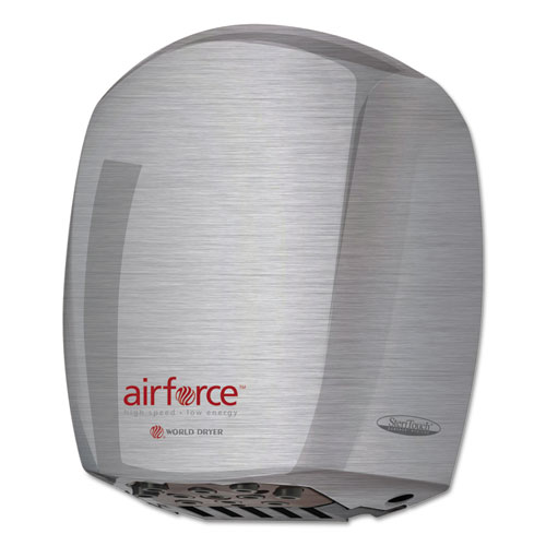 WORLD DRYER® Airforce Hand Dryer, Stainless Steel, Brushed