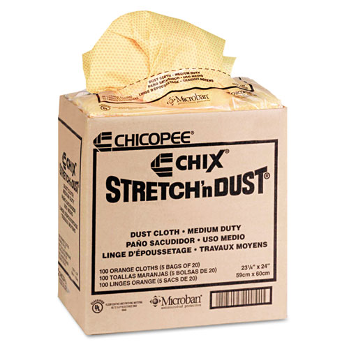 Image of Chix® Stretch 'N Dust Cloths, 23.25 X 24, Orange/Yellow, 20/Bag, 5 Bags/Carton