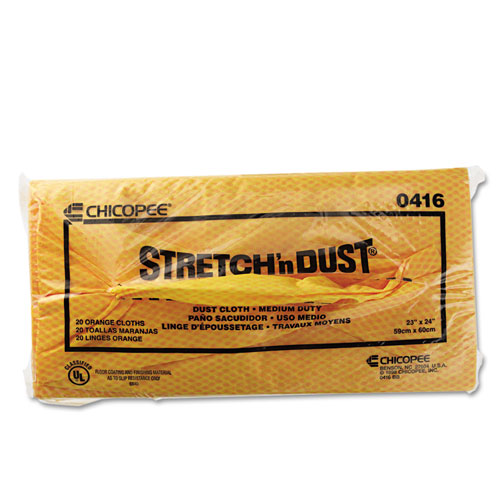 Image of Stretch 'n Dust Cloths, 23.25 x 24, Orange/Yellow, 20/Bag, 5 Bags/Carton