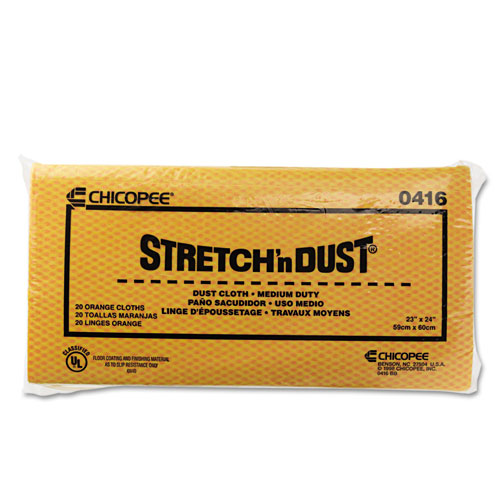 Image of Chix® Stretch 'N Dust Cloths, 23.25 X 24, Orange/Yellow, 20/Bag, 5 Bags/Carton