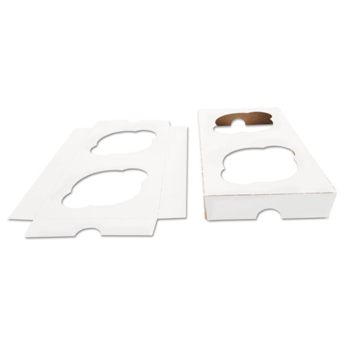 Cupcake Holder Inserts, Paperboard, White/Kraft, 7 7/8 x 3 7/8 x 7/8, 200/Ctn