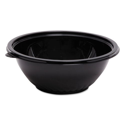 Caterline Pack n' Serve Plastic Bowl, 80 oz, 10" Diameter x 4"h, Black, 25/Carton