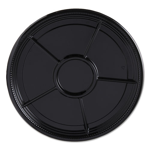 WNA Caterline Casuals Thermoformed Platters, PET, Black, 12" Diameter, 25/Carton