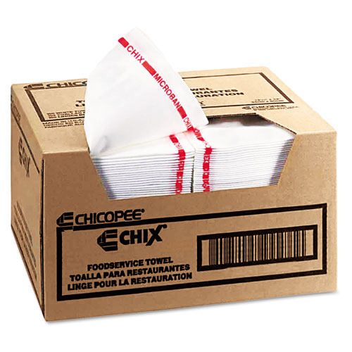 Image of Chix® Reusable Food Service Towels, Fabric, 13 X 24, White, 150/Carton