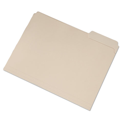 7530016458091 SKILCRAFT Single Tab File Folders, 1/3-Cut Tabs: Right Position, Letter Size, 0.75" Expansion, Manila, 100/Box