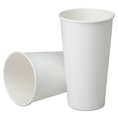 7350016457874, SKILCRAFT, Biobased Disposable Paper Cups, White, 21 oz, 1,000/Box