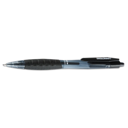 7520016451148 SKILCRAFT VISTA Ballpoint Pen, Retractable, Bold 1.4 mm, Black Ink, Smoke Barrel, Dozen