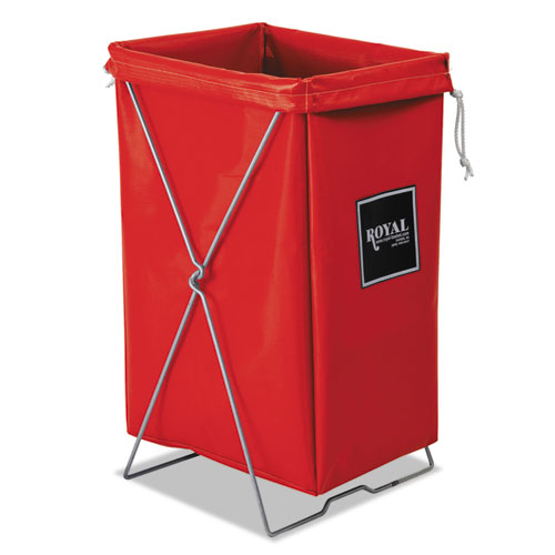 Hamper, Hamper Bag and Stand, 30 gal, 15w x 16d x 30h, Steel/Vinyl, Red