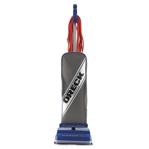 Oreck Commercial XL Upright Vacuum, 12" Cleaning Path, Gray/Blue