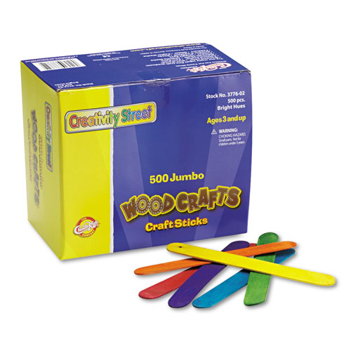 Creativity Street® Colored Wood Craft Sticks, 6" X 0.75", Assorted, 500/Box